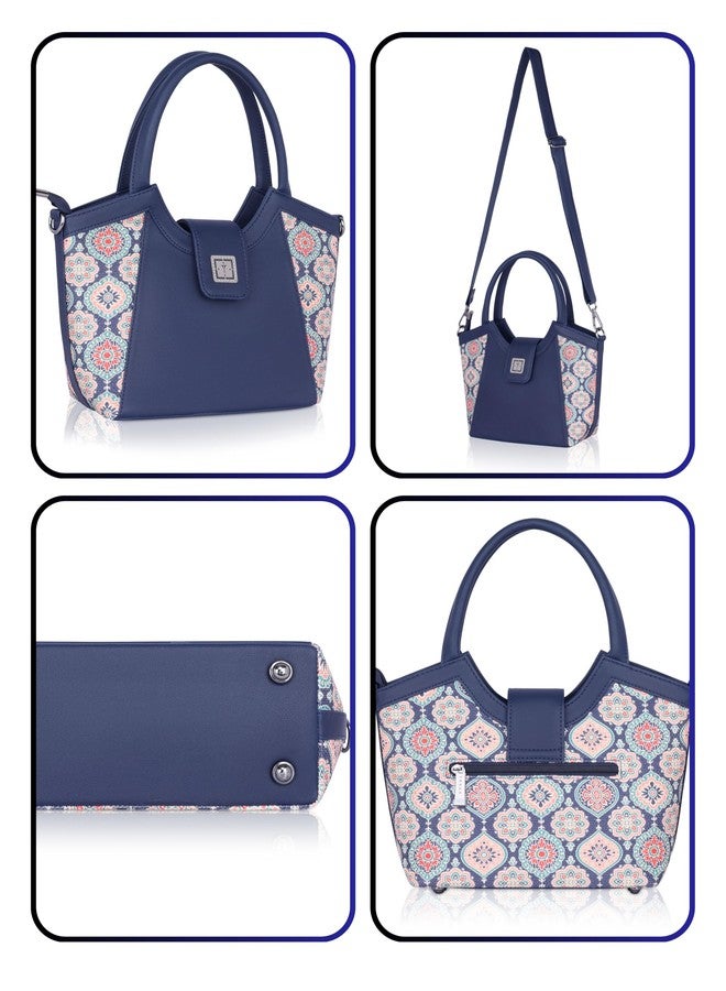 تكساس حقيبة كتف نسائية مصنوعة يدوياً من تكساس | من الجوت | مثالية للمكتب والجامعة (أزرق نيلي ملكي) - Image 5